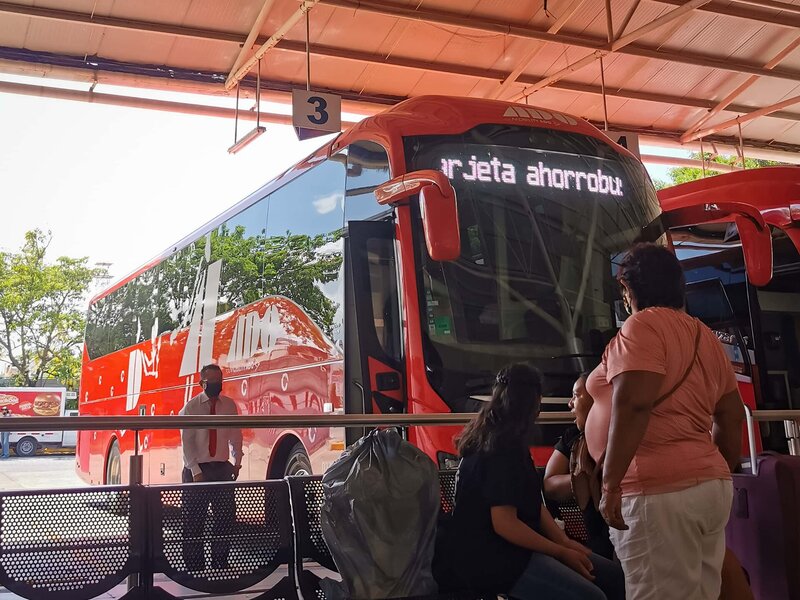 Die typischen roten ADO Busse sind moderner als man erwartet