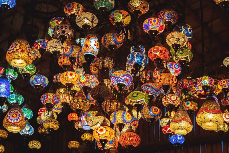 Bunte orientalische Laternen