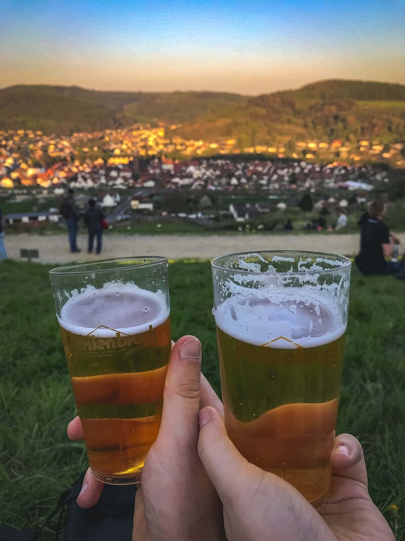 Eine kühle Erfrischung auf dem Osterberg bevor es losgeht